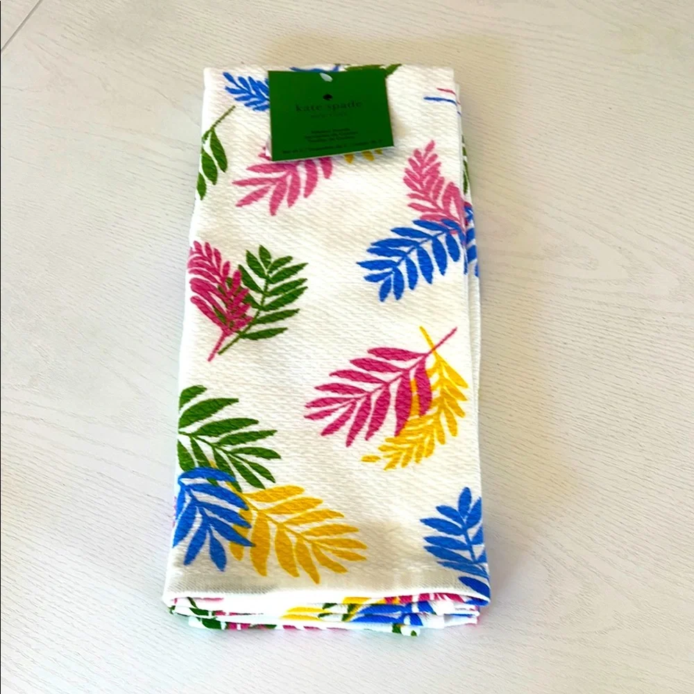 Kate Spade Multicolor Leaf Pattern Towel Set of 2
